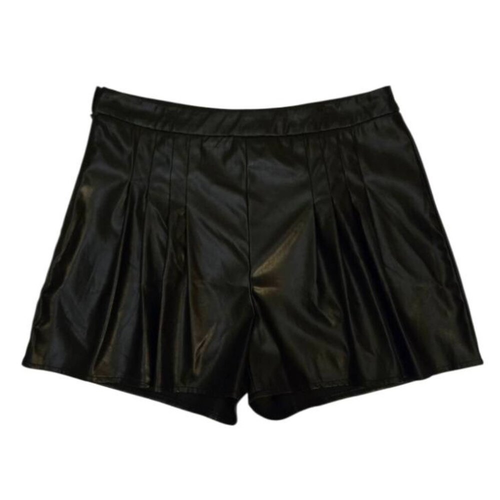 Shein Pleated Faux Leather Shorts XL